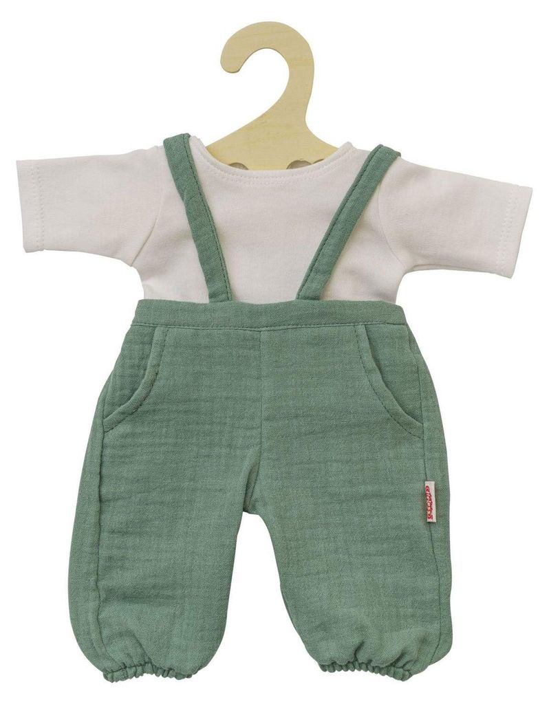 Heless - Latzhose, salbeigrün, mit weißem T-Shirt, 2tlg., Produktbild 