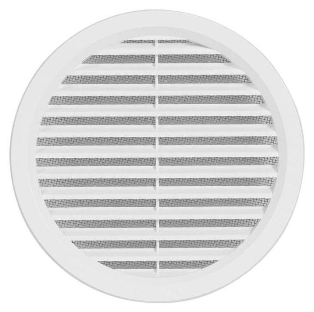 Ventilatierooster Haco rond met gaas VM-O 110 mm - wit 0407 Productafbeelding 