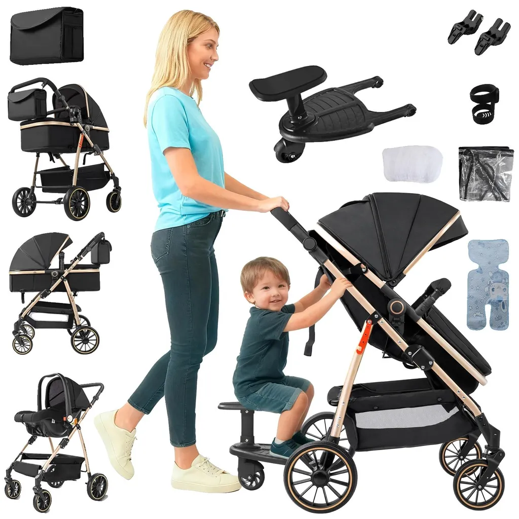 Porte-bébé ergonomique V8-BLACKGOLD : soulagez votre dos et portez bébé