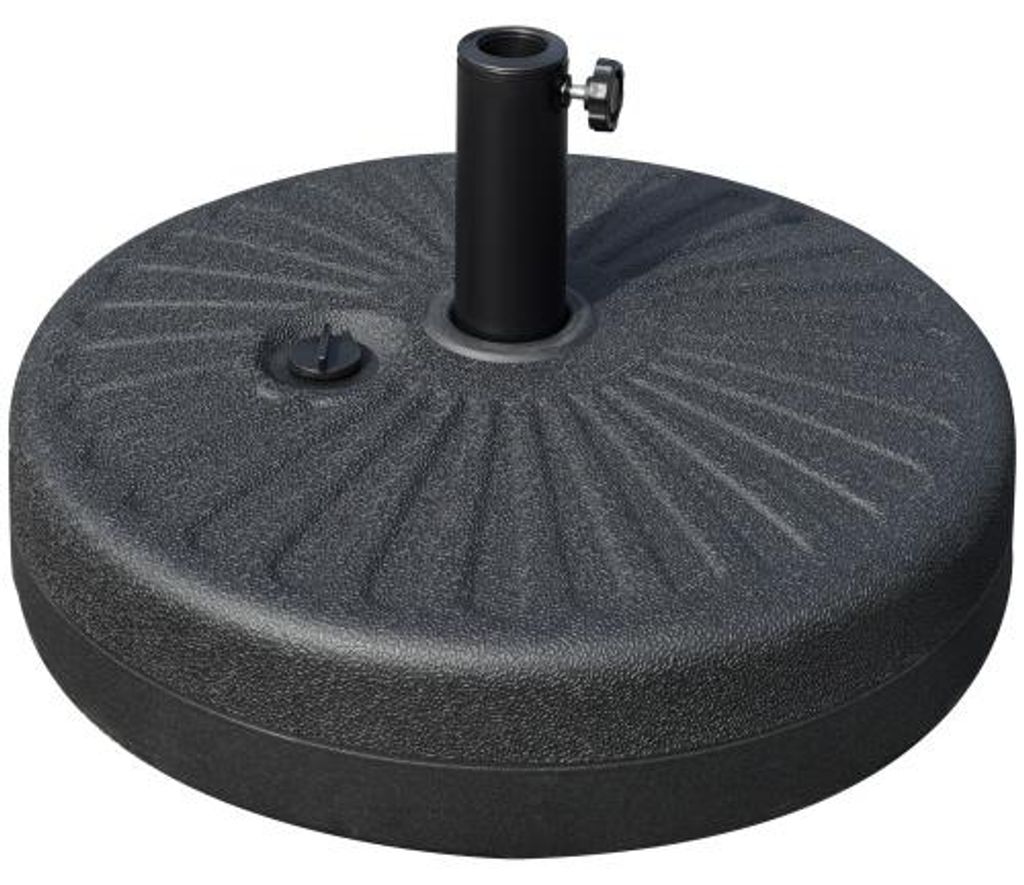 Sonnenschirmstaender 51 x 51 x 30,5 cm Schwarz HDPE Zement Schirmfuss stabil wetterfest fuer Garten Balkon