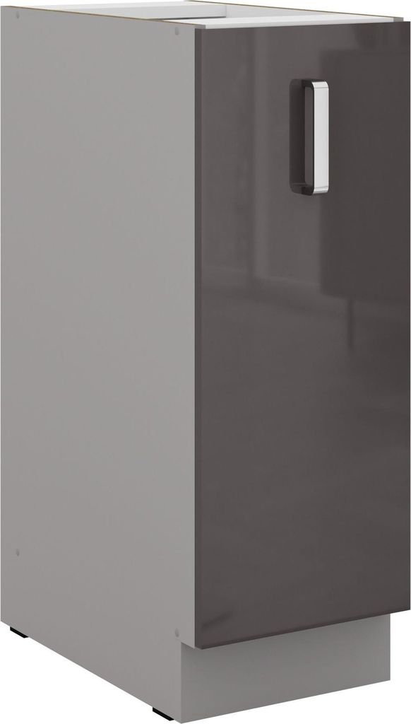 Küche Bianca Grey Hochglanz Grau Unterschrank 30 cm Produktbild 