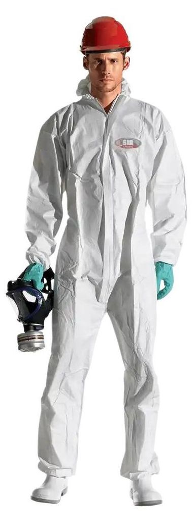 Sir Safety Schutzanzug Chemfor 8100 antistatisch Einweg Polypropylen weiß, M, WHITE
