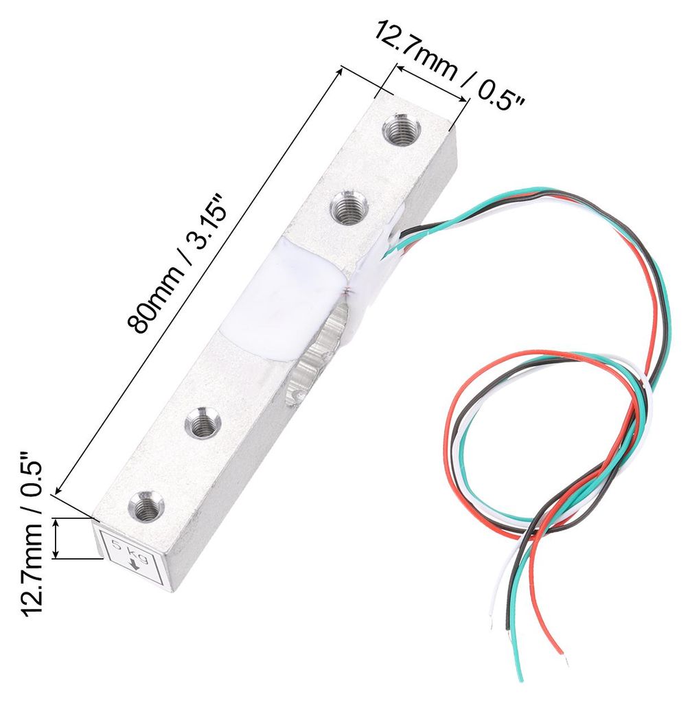 4 Stš¹ck Digitale W?gezelle 5KG + HX711 Module Weighing Sensor 24 Bit Precision A/D Dual-Channel for DIY Portable Electronic Kitchen Scale Kit