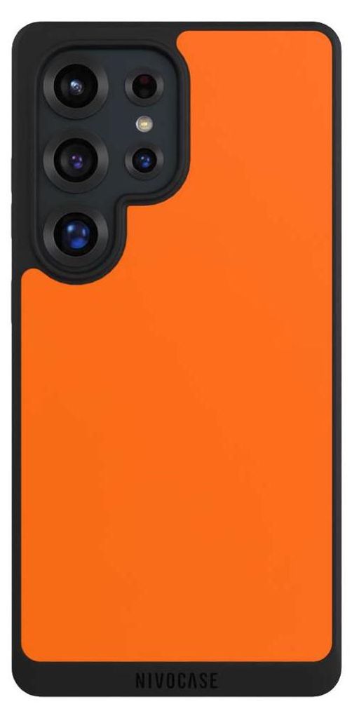 NIVOCASE Handyhülle für Samsung Galaxy S25 Ultra Hülle NIVOpure Case Schwarz Farbe einfarbig orange