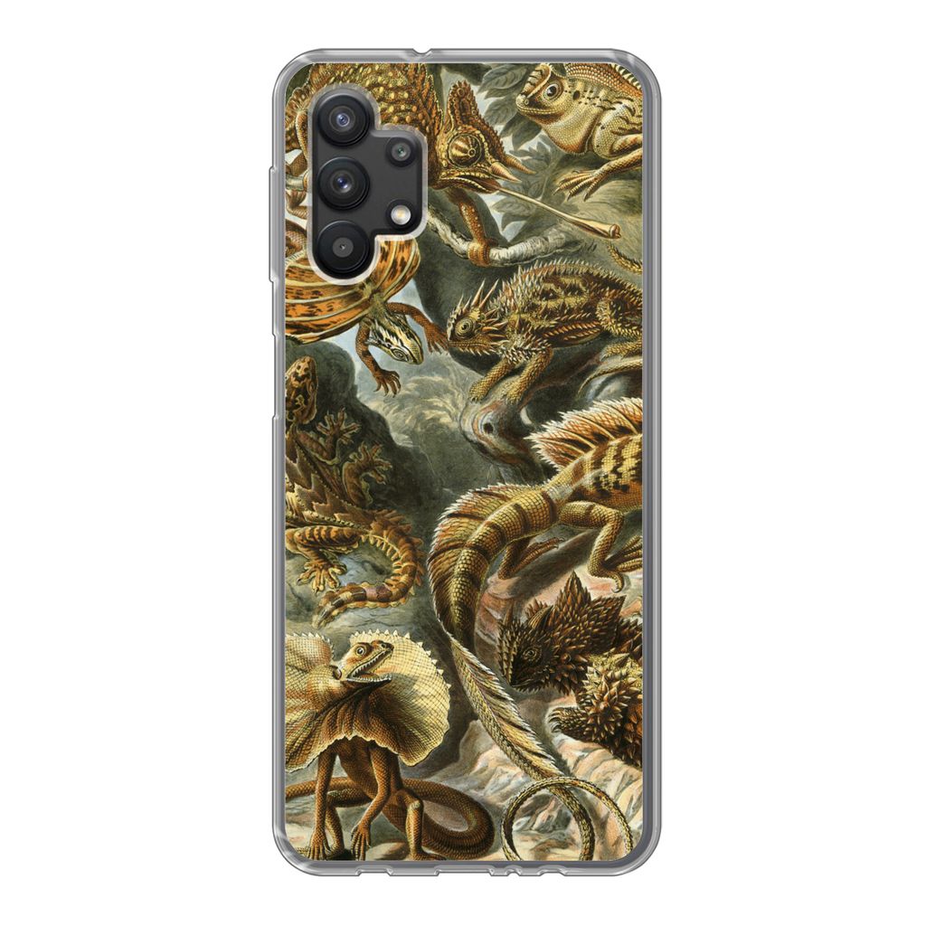 MuchoWow Handyhülle Schutzhülle Hülle für Samsung Galaxy A32 5G Lacertilia - Alte Meister - Kunst Silikon Softcase Handy Hülle - Softcase