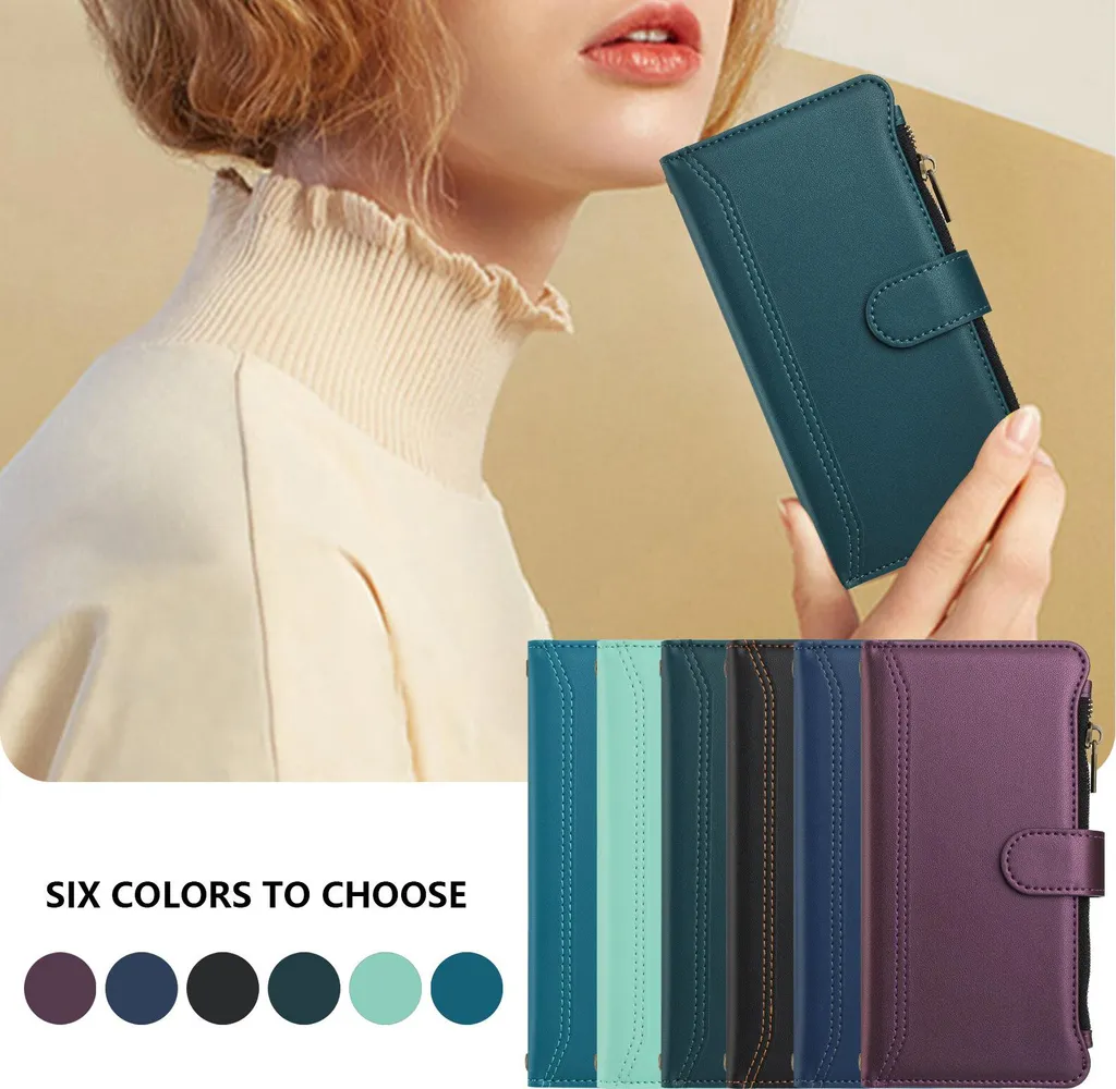Custodia Xiaomi 13 Ultra Verde in Finto Cuoio con Cerniera e Portafoglio - 8
