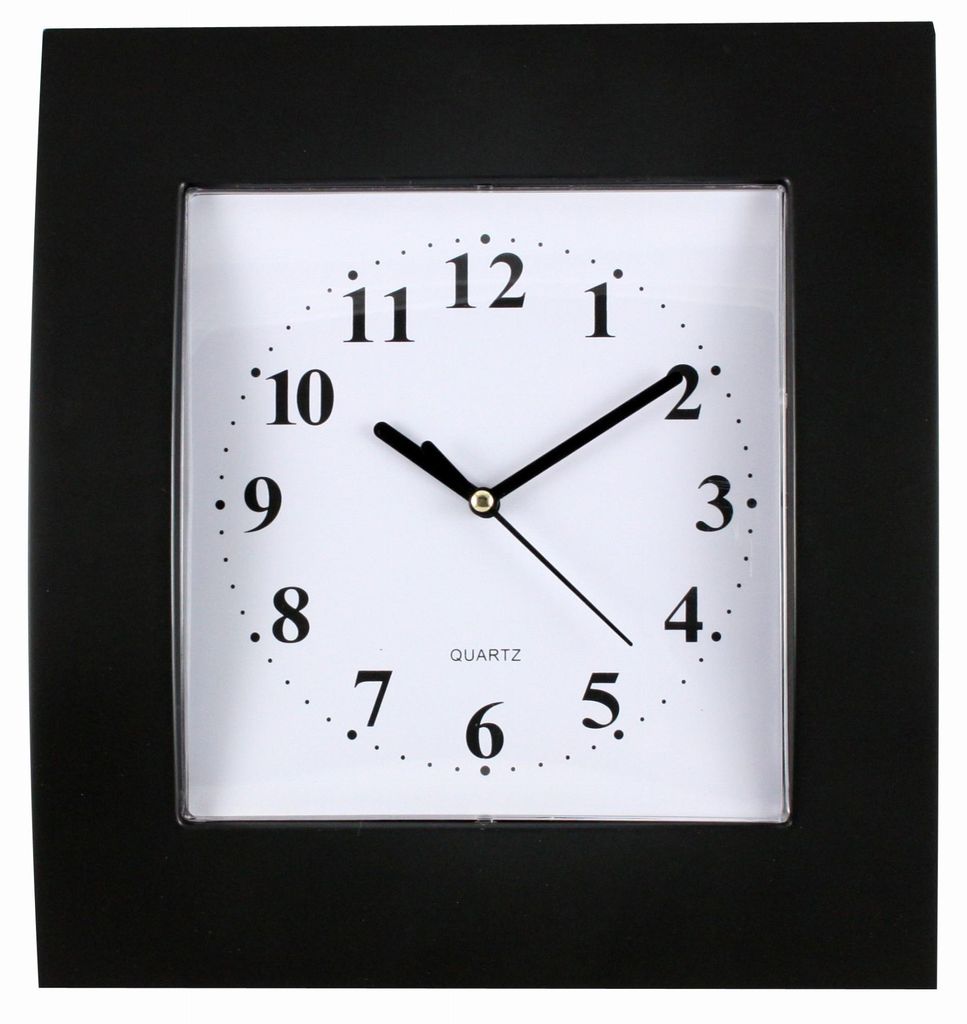 MPM-Quality Wanduhr Lale 255 mm Kunststoff Schwarz