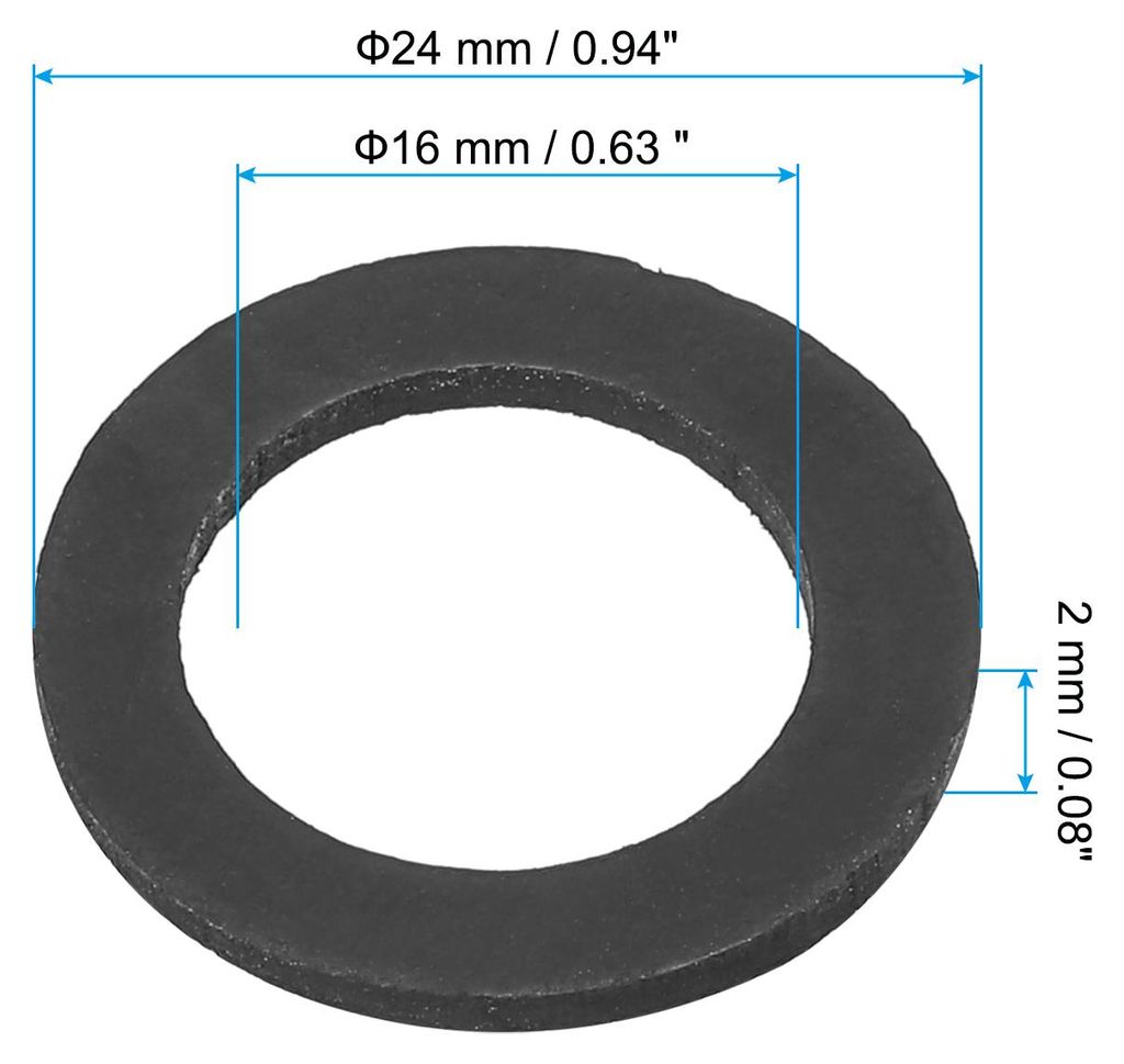 M16 Gummi Unterlegscheiben Gummidichtung Rund, 40 Stš¹ck 16mm ID 24mm OD 2mm Dick Flache Unterlegscheiben Set Dichtungsgummi fš¹r Wasserhahnroh...