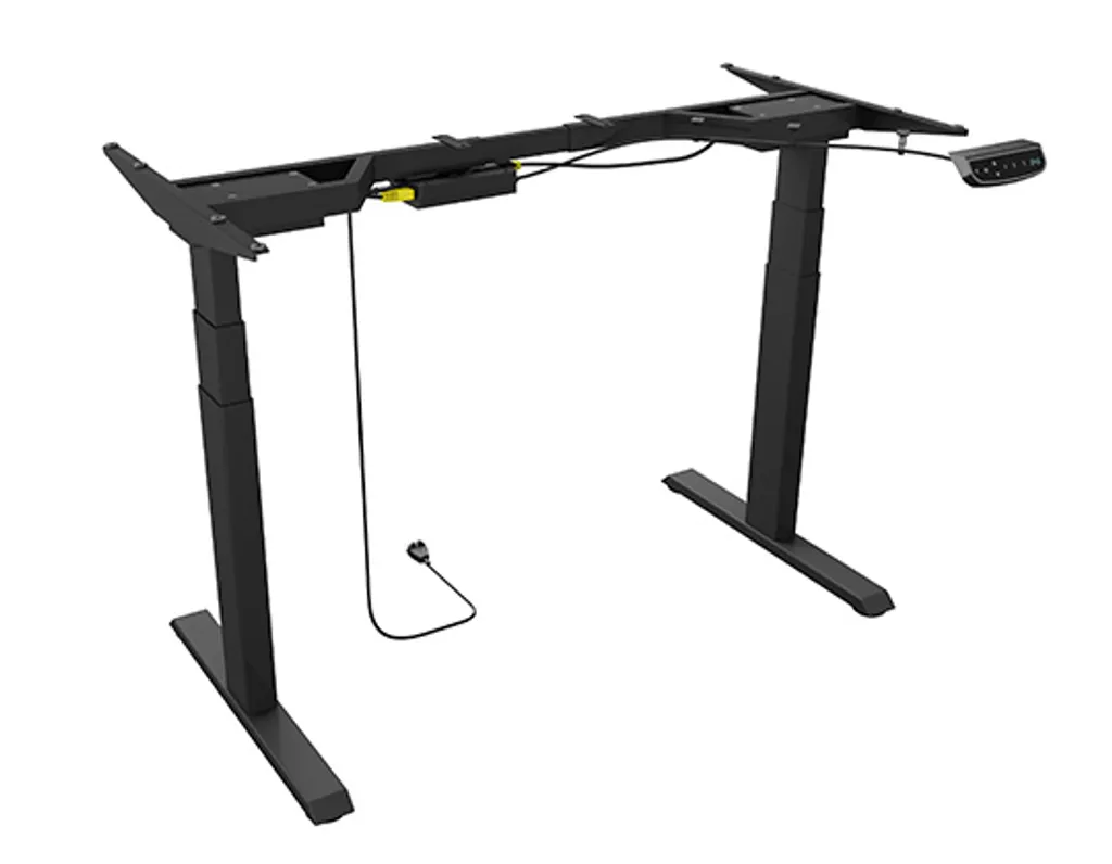 Piétement de bureau électrique réglable en hauteur Icy Box noir mat