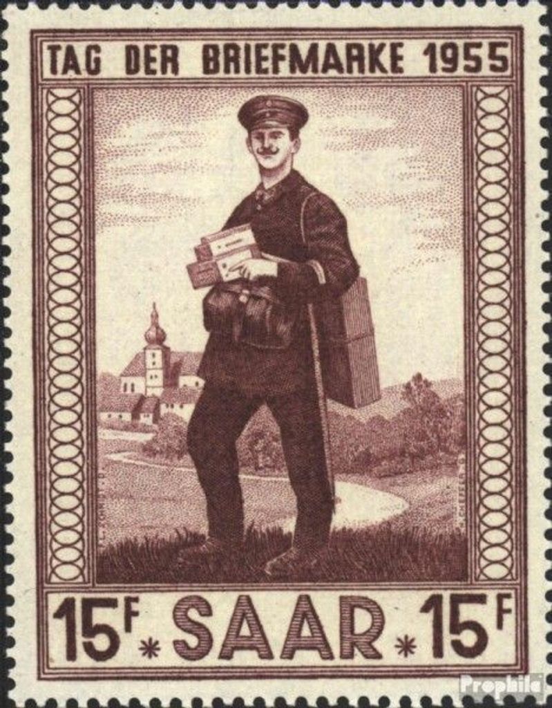 Briefmarken Saarland 1955 Mi 361 (kompl.Ausg.) postfrisch Tag der Briefmarke