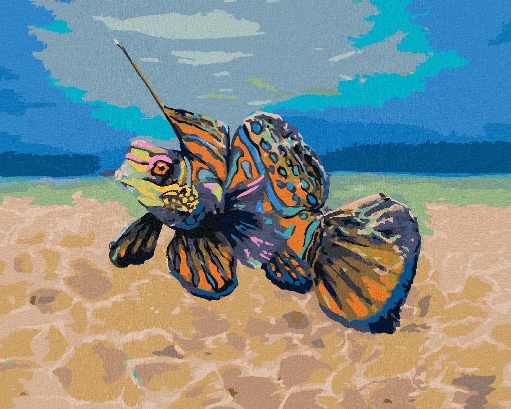 Zuty - Malen nach Zahlen - MANDARINFISCH, 40x50 cm, mit Keilrahmen (bereits gespannt)