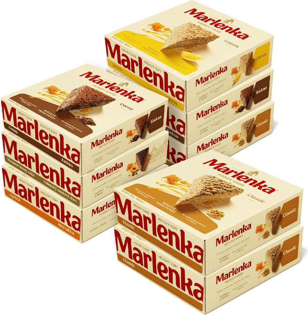 MARLENKA® Akce 6+2 Medové dorty - mix 8 x 800g Obrázek produktu 