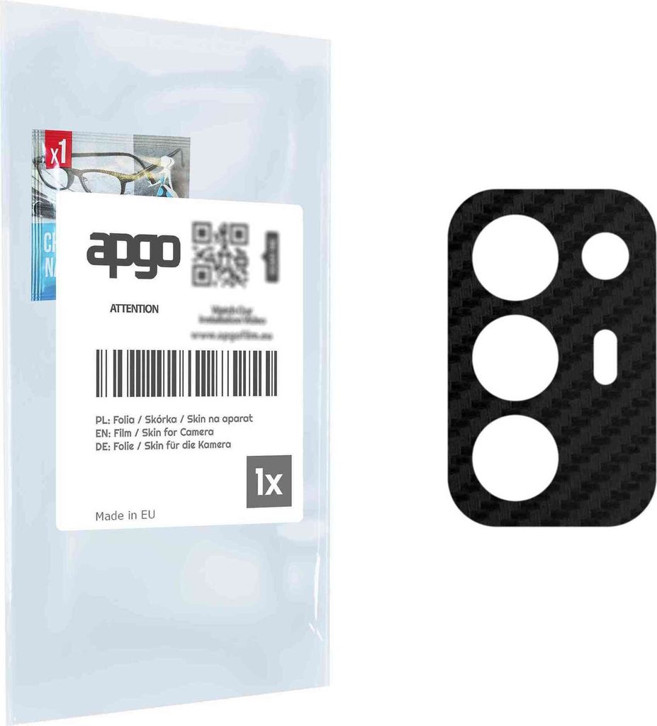 apgo Objektivschutz-Folie, Kameraschutz kompatibel mit ZTE Blade A52, Carbon-Imitation, Rückseite Schutzfolie für Kamera-Insel, Hinten Folie, kra...