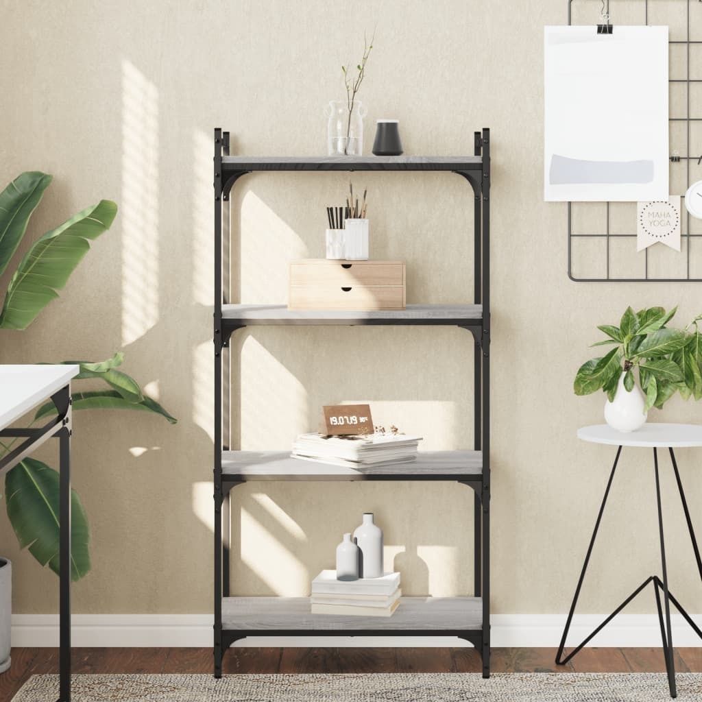 Maison Exclusive - Bücherregal 4 Böden Grau Sonoma 60x30x120 cm Holzwerkstoff