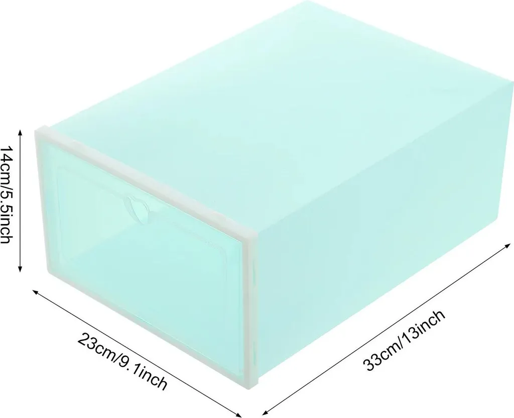 Lot de 20 boîtes à chaussures empilables grand format en plastique vert - 4