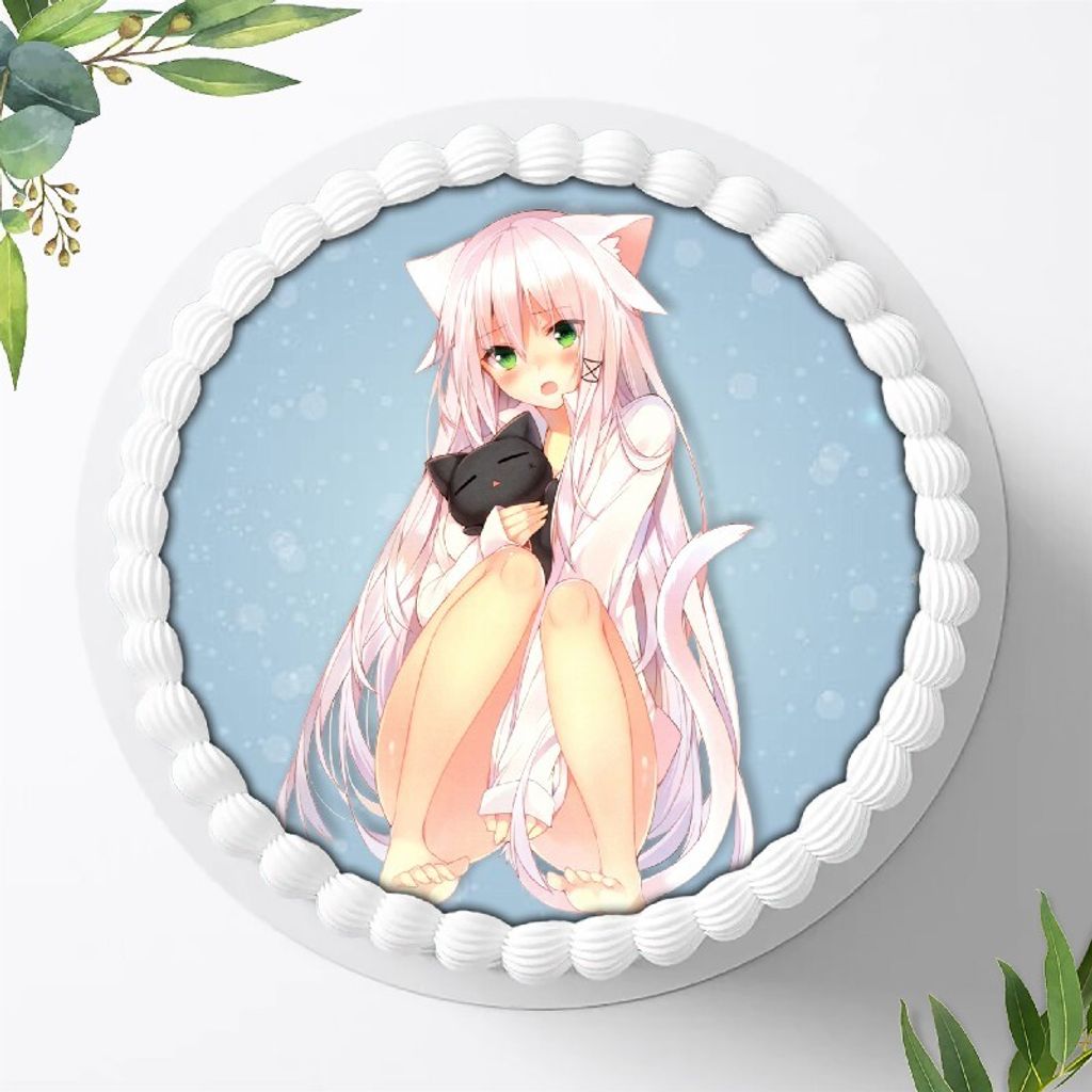 Für die Geburtstags Torte ein Tortenaufleger, Zuckerbild mit dem Motiv: Anime Manga, Essbares Foto für Torten, Fondant, Ø 20cm, 0324w