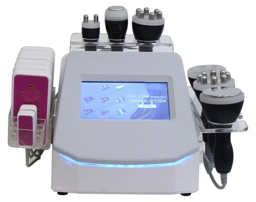 Kavitation Körperfett Reduktionsgerät - 7 in 1 - 120K Ultraschall - Vakuum & Laser-Pads - Radiofrequenz - Cellulite Reduktion & Hautstraffung - E...
