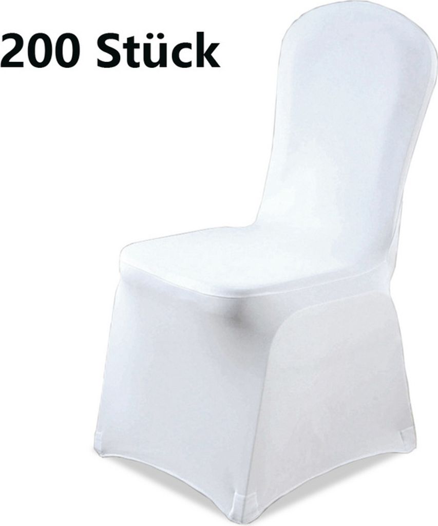 Yakimz Stuhlhussen Stretch Weiß Stuhlbezüge Moderne Stretchhusse für Hochzeiten und Feiern Geburtstag Dekoration Universal 200 Stück