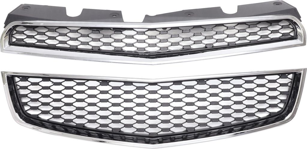 Frontgrill für die vordere Motorhaube Stoßstange für Chevrolet Equinox 2010 LS LT Frontstoßstange Nierenkühlergrill Chrom Silberton 1 Satz