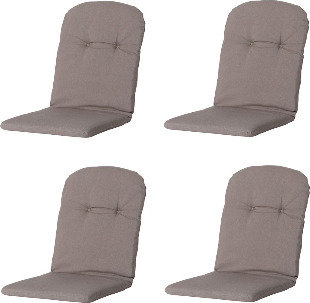 Madison - Schalensitzkissen Hohe Rückenlehne Panama taupe - Ca. 96x45 cm - 4er-Set
