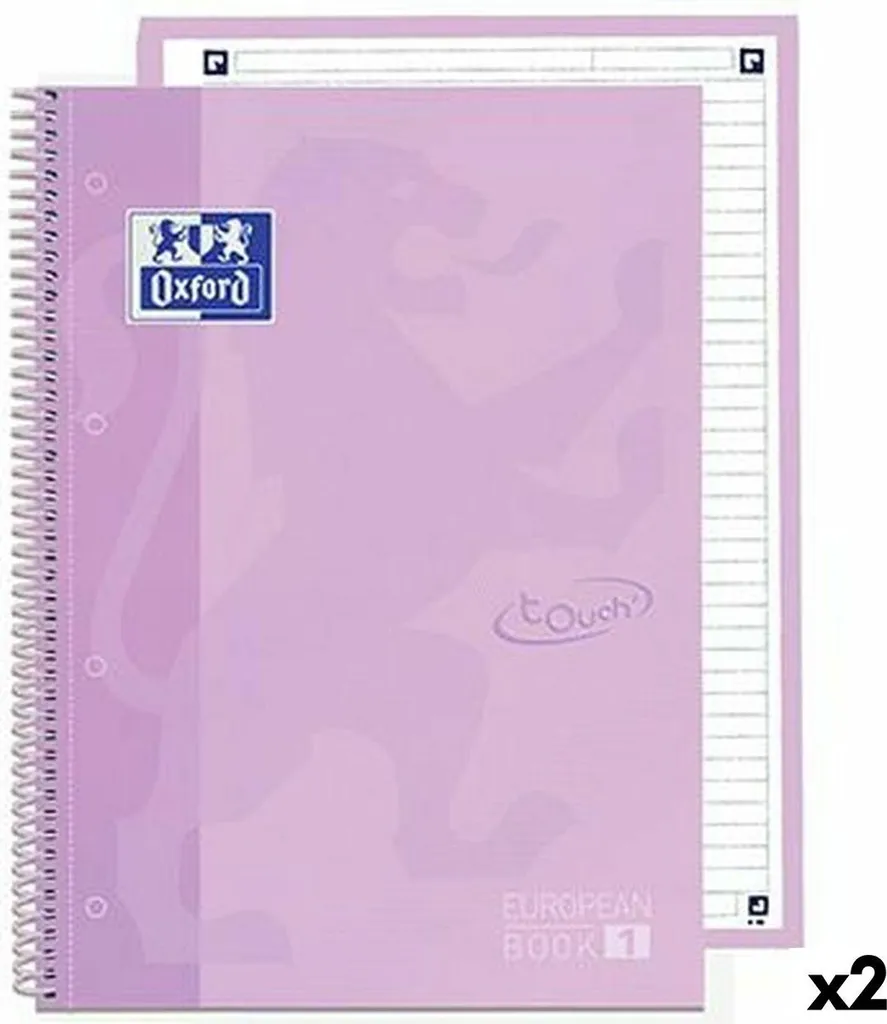 Oxford Notebook Europeanbook 1 Lavender Pastel A4+ 80 Feuilles 5 Pièces