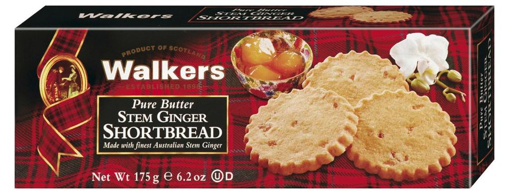 Walkers Stem Ginger Shortbread, biscotti scozzesi al burro Immagine del prodotto 