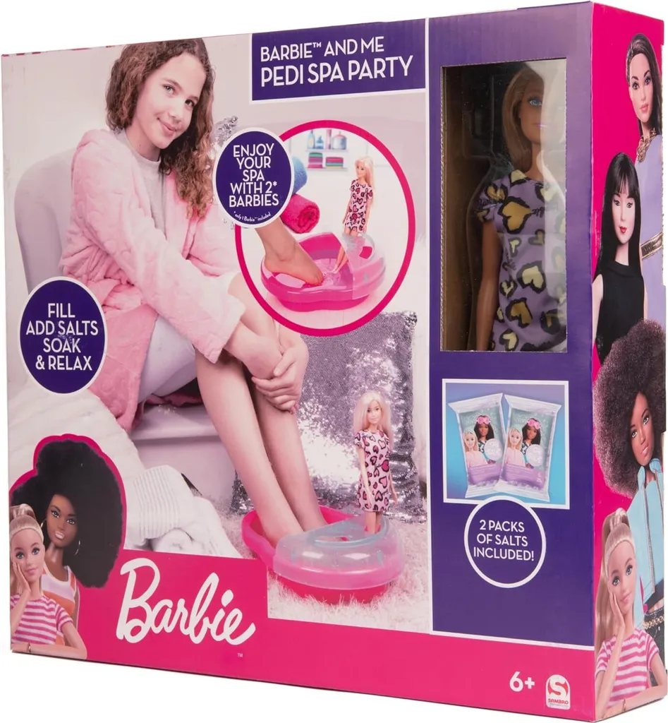 Barbie & Moi Pedi Spa Party avec Poupée - Ensemble Bien-être Enfant
