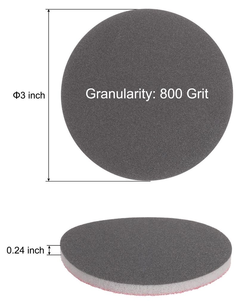 Runder Schleifschwamme ?75mm, 20 Stš¹ck Polierwatte 800 K?rnung-Schnelles Polieren, Langlebig, Leicht zu Reinigen, Geeignet fš¹r M?belrestaurie...