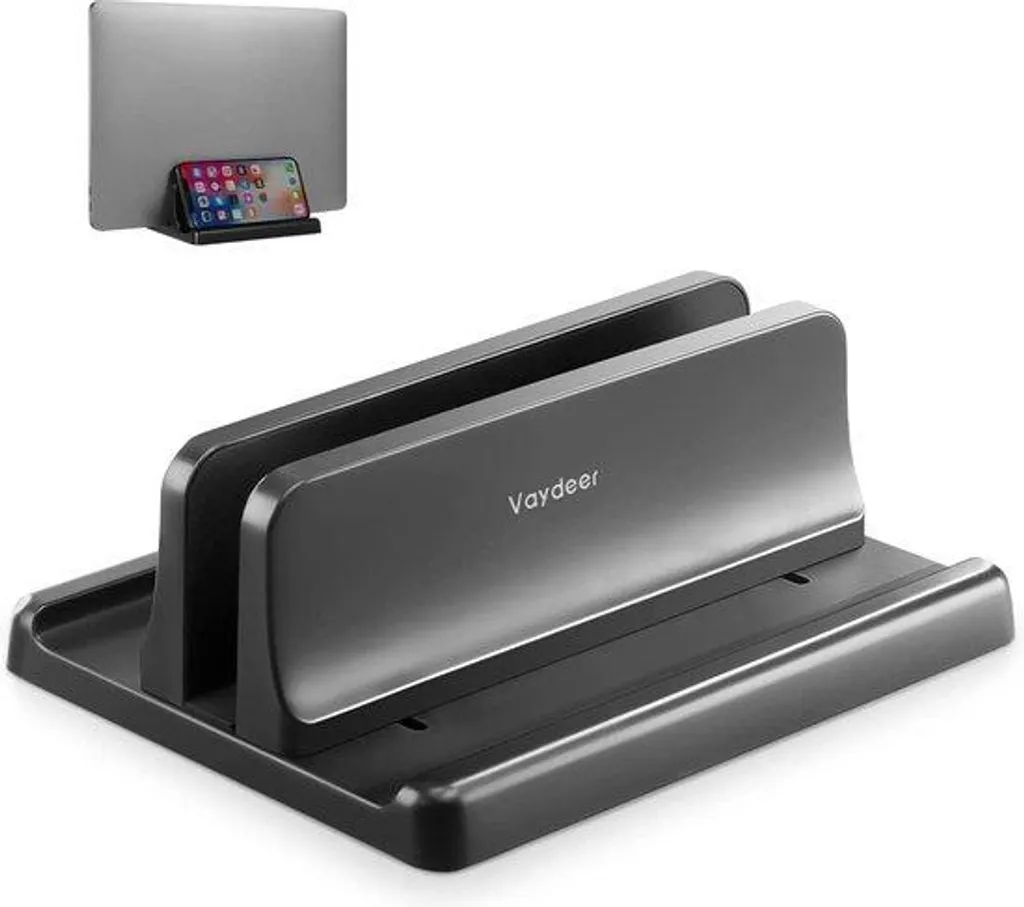 Support PC Portable 17,3'' - Solution Gain de Place Bureau Encombré Noir