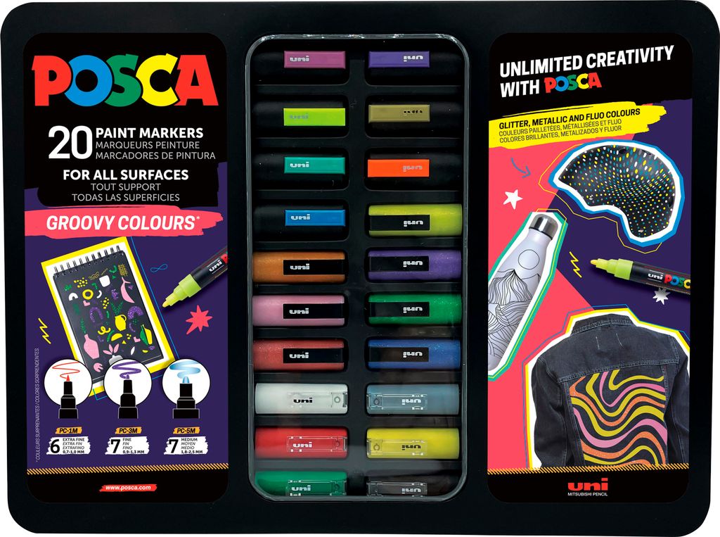 POSCA Marker UNI Etui Groovy Colours 20x Produktbild 