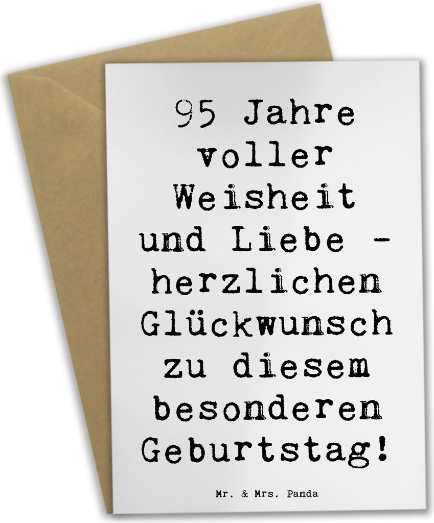 Mr. & Mrs. Panda Klappkarte Spruch 95. Geburtstag Weisheit Liebe - Weiß - Geschenk, besonderes Jubiläum, weihnachtskarten, Alter, liebevolle Gesc...