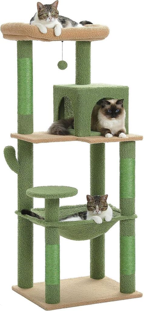 Purpurra Katzenbaum für große Katzen mit Metall Plüsch Produktbild 