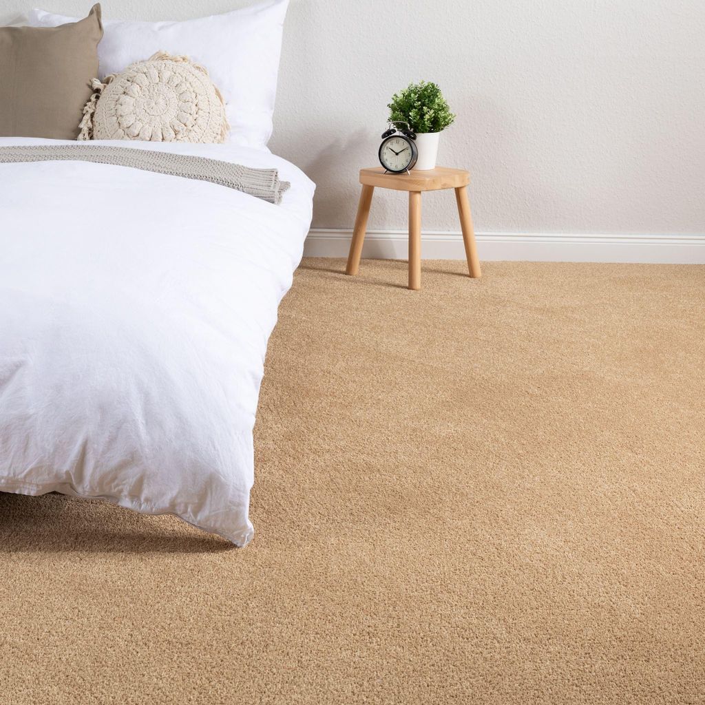 Steffensmeier Teppichboden Capri Meterware | Auslegware für Kinderzimmer Wohnzimmer Schlafzimmer | Gold, Größe: 300x200 cm