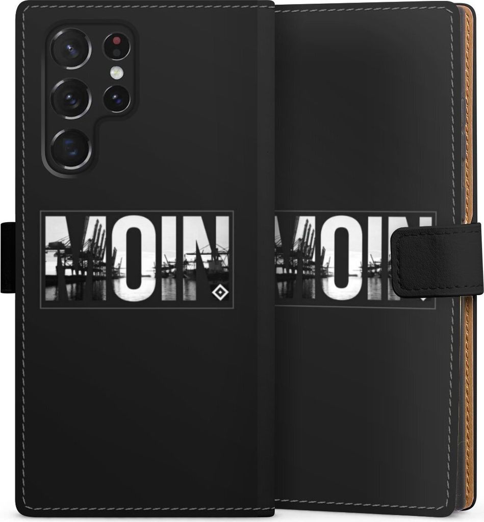 DeinDesign Klapphülle für Samsung Galaxy S22 Ultra Handytasche Lederhülle Tasche HSV Hamburger SV Offizielles Lizenzprodukt