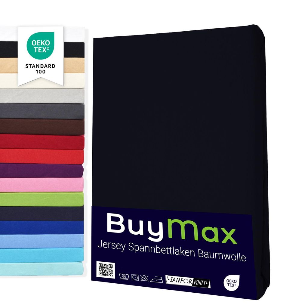 Buymax Spannbettlaken 180x200cm Baumwolle 100% Produktbild 