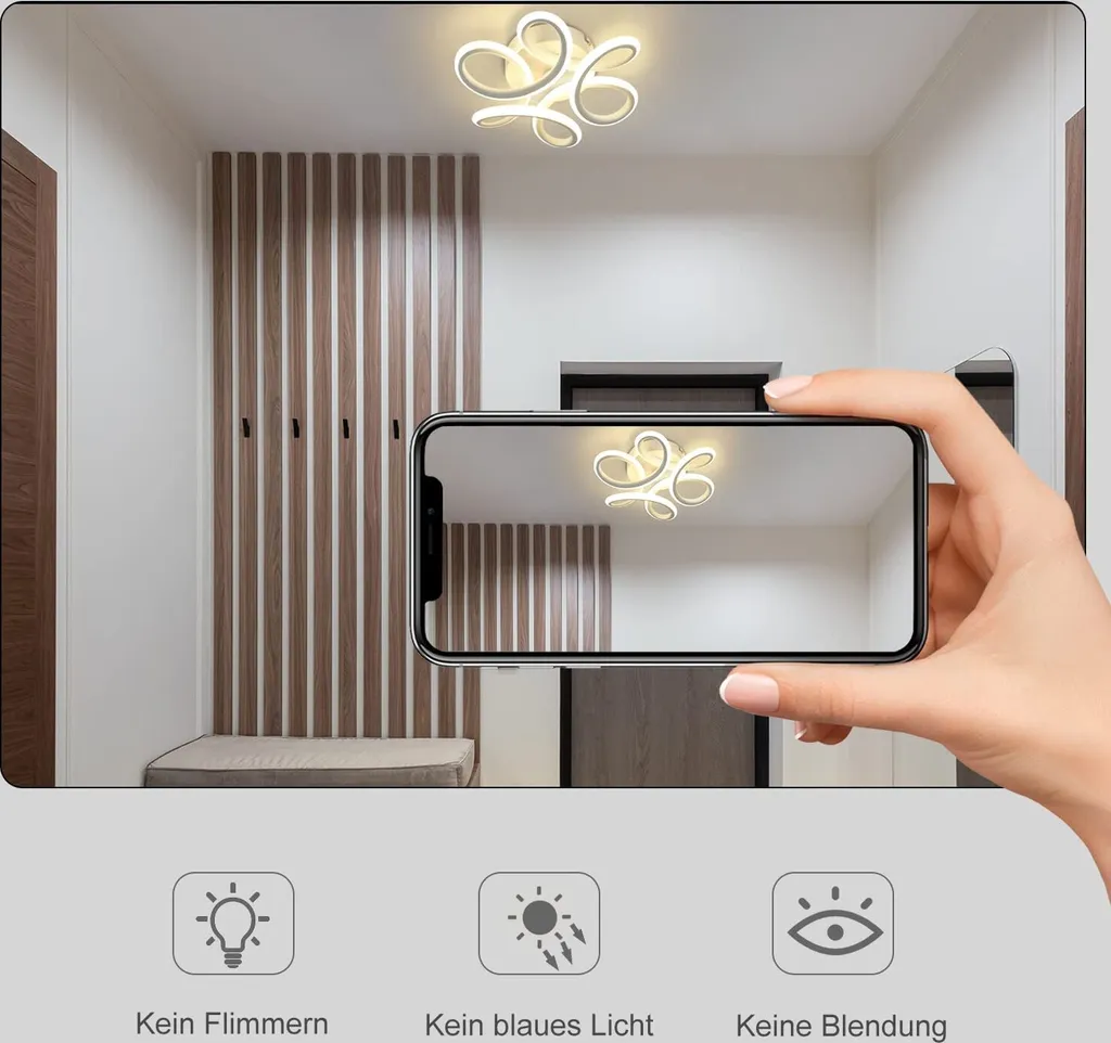 Plafonnier LED Moderne 26W Blanc Chaud 3000K avec Design Géométrique - 4