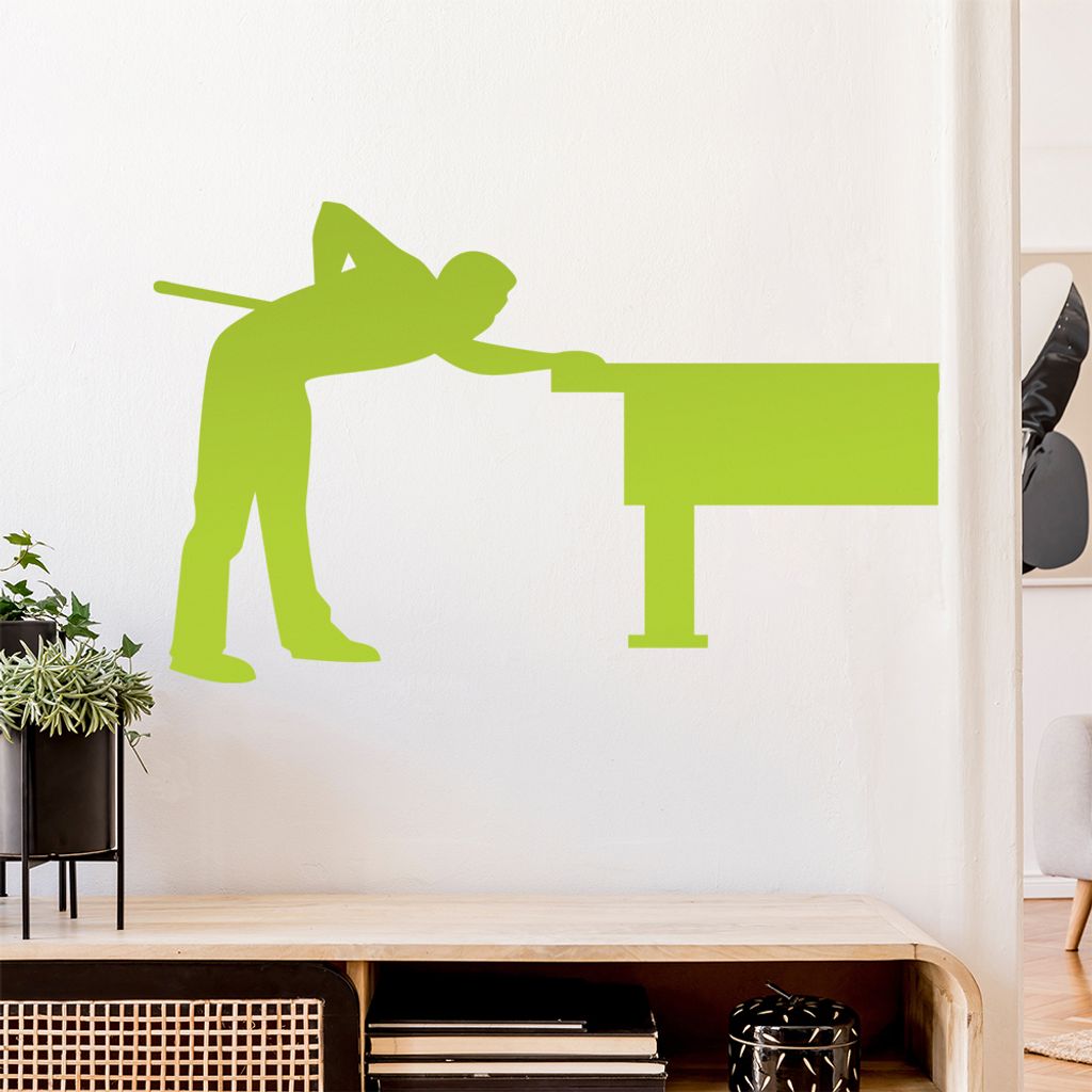 Billard Pool Spieler Figur Wandtattoo Wandaufkleber Wall Sticker - Dekoration, Küche, Wohnzimmer, Schlafzimmer, Badezimmer