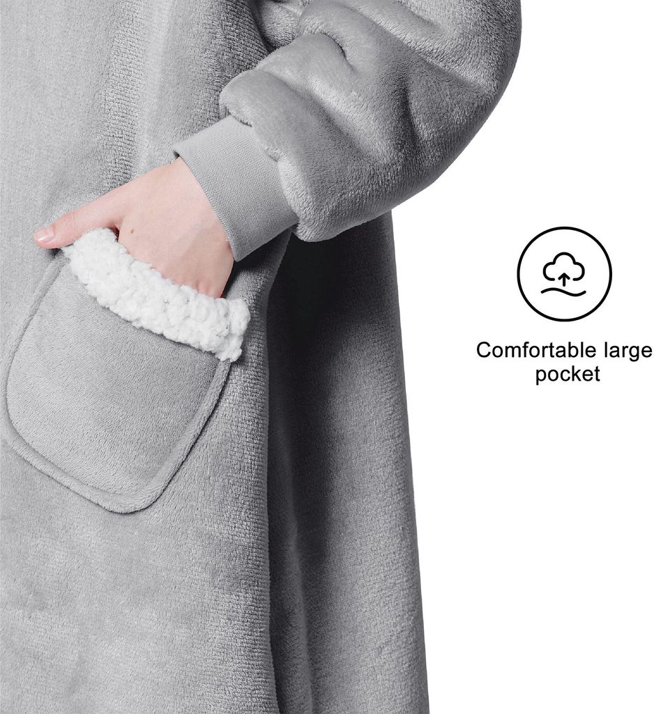 Freetoo Hoodie Decke, Kunstfaserbettdecke Decke Oversize Produktbild 3