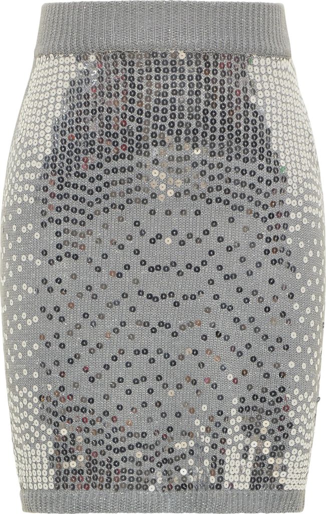 KRZY damen strickrock - grau silber, M/L