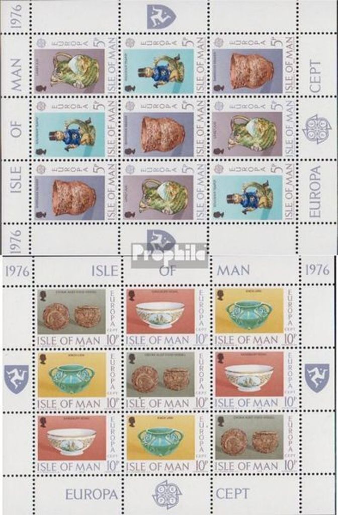 Briefmarken GB - Isle of Man 1976 Mi 82-87 Kleinbögen (kompl.Ausg.) postfrisch Kunsthandwerk