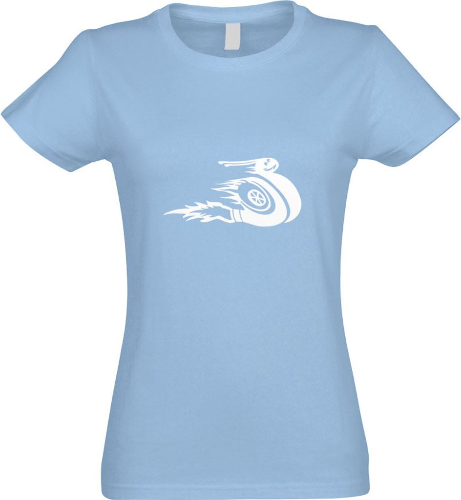Kiwistar - T-Shirt tailliert - Damen - himmelblau - Turboschnecke - Speed - Turbo - mit Motiv Bedruckt - Funshirt Design - Sport - Freizeit - Damen...