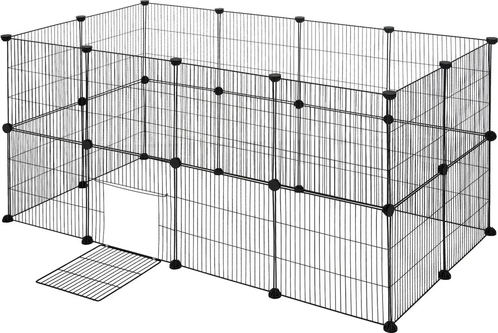 Espace de jeu sécurisé pour lapins et chatons parc en métal 142x71x71 cm