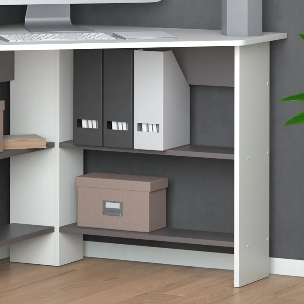 Bureau d'Angle Vicco Arion Blanc 90cm avec Plateau Robuste et Durable - 5