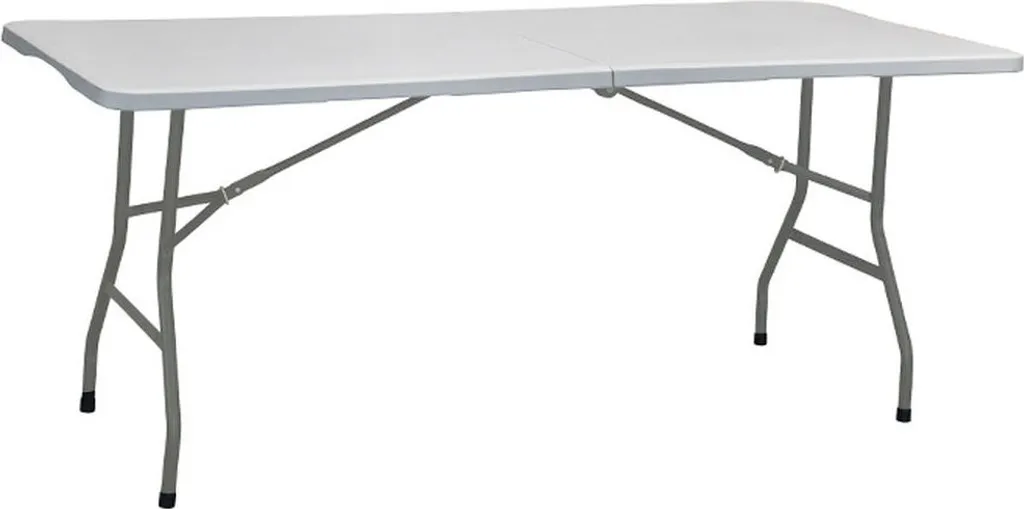Table pliante de jardin grise 180 cm pour vos repas de famille en plein air