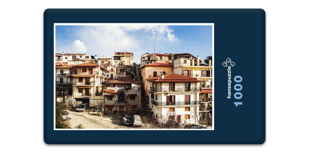hansepuzzle 10676 - Griechische Landschaft Puzzle, 1000 Teile, Reisen, 60,0 x 46,0cm mit hochwertiger Aufbewahrung, Kartonbox & Beutel