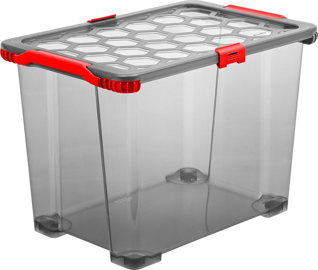 Box m. Rädern 65 l EVO TOTAL PROTECTION, Farbe:Anthrazit & Rot