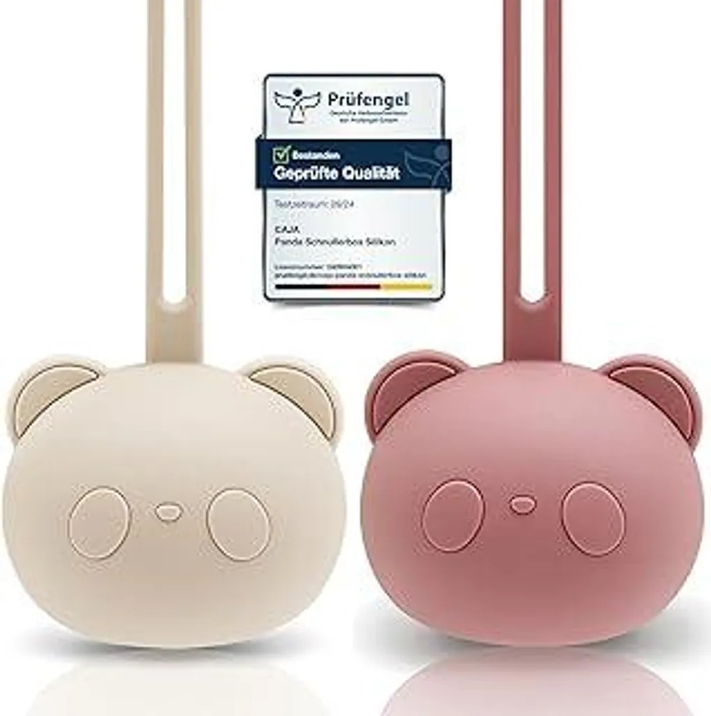 CAJA Portaciuccio Panda Silicone: Accessorio Neonato Igienico 2 Pezzi