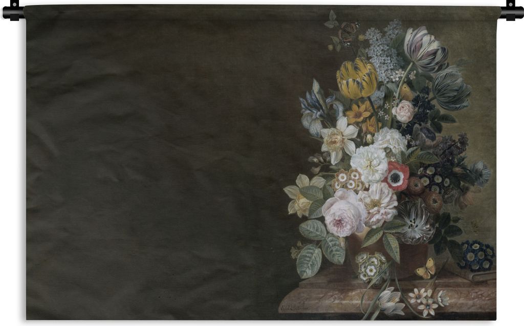 MuchoWow Wandteppich Wandbehang Blumen - Eelke Jelles Eelkema - Alte Meister 120x80 cm Tapisserie Dekoration Wandtuch - Wanddekorationen - Wandt...