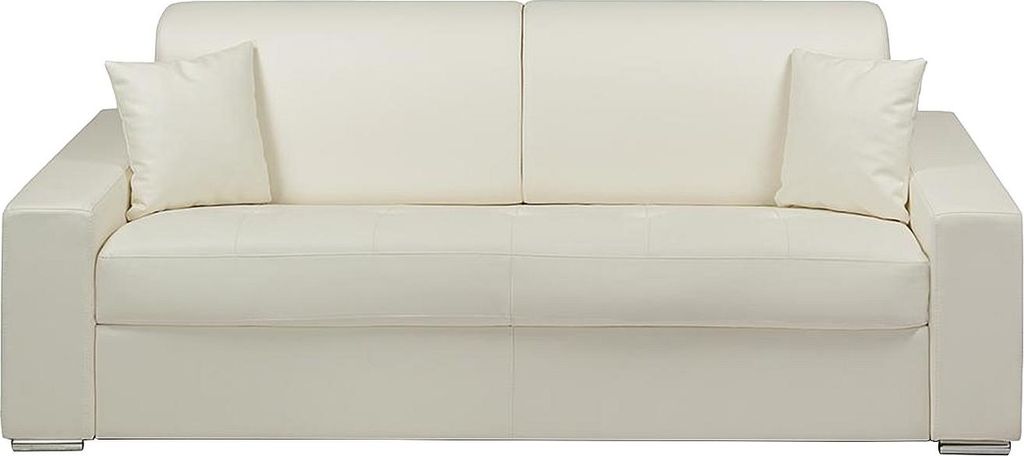 Vente-unique EMIR, Sofabett, Wohnzimmer, Weiß, 4 Sitz(e), Weiß, Kunstleder