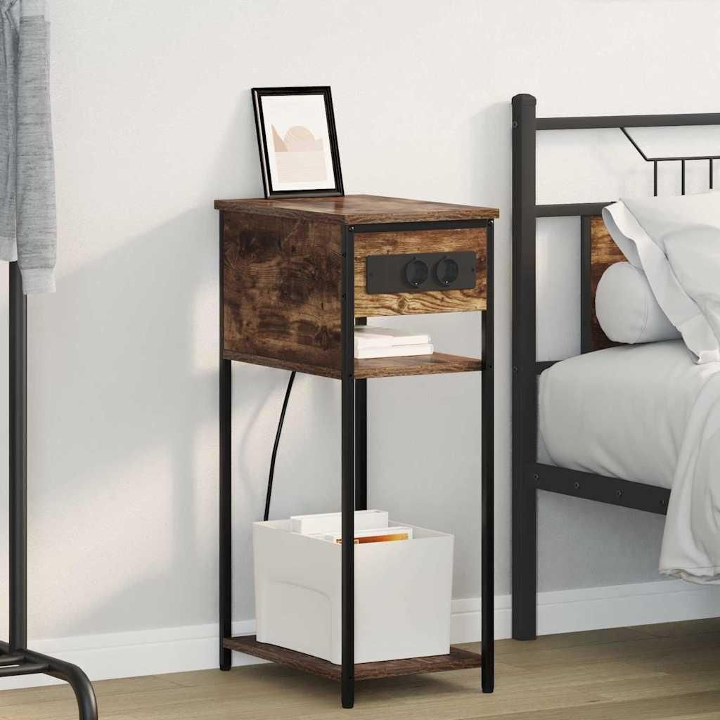 Maison Exclusive - Nachttisch Geräucherte Eiche 41 x 28 x 76 cm Holzwerkstoff